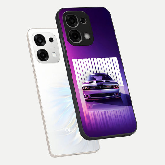 Midnight Muscle Ride phone case For Oppo F33 5G showing premium glass back cover with detailed artwork