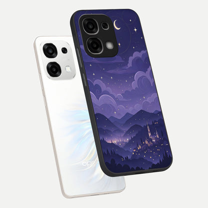  Minimal Night View phone case For Oppo F33 5G showing premium glass back cover with detailed artwork