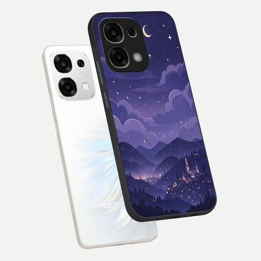  Minimal Night View phone case For Oppo F33 5G showing premium glass back cover with detailed artwork
