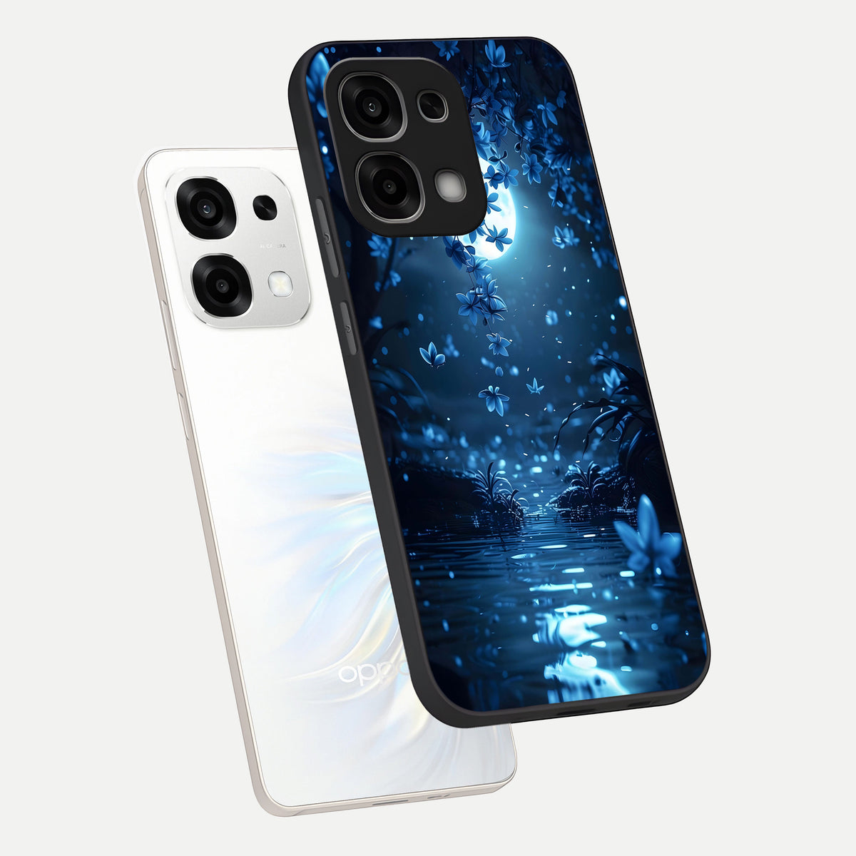  Moonlight Petal Dream phone case For Oppo F33 5G showing premium glass back cover with detailed artwork
