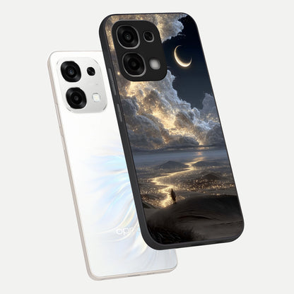  Moonlight Spark Path phone case For Oppo F33 5G showing premium glass back cover with detailed artwork