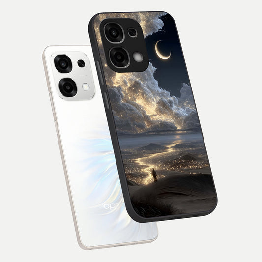  Moonlight Spark Path phone case For Oppo F33 5G showing premium glass back cover with detailed artwork