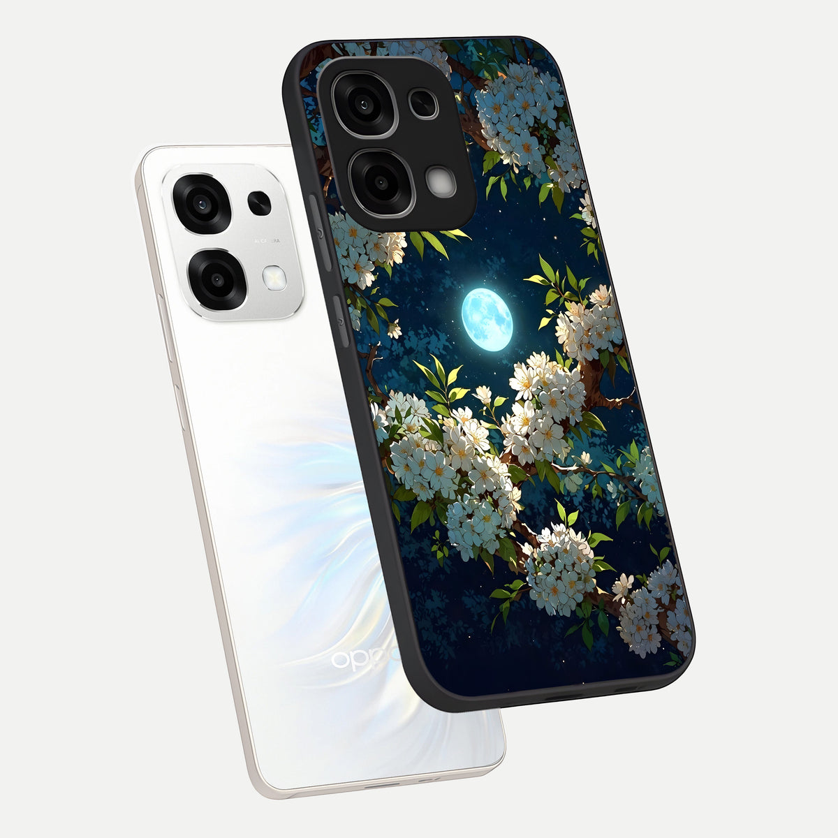  Moonlit Blossom Dream phone case For Oppo F33 5G showing premium glass back cover with detailed artwork