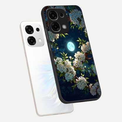  Moonlit Blossom Dream phone case For Oppo F33 5G showing premium glass back cover with detailed artwork