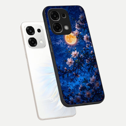 Moonlit Blossoms Night phone case For Oppo F33 5G showing premium glass back cover with detailed artwork