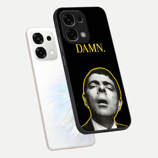  Mr Bean Damn phone case For Oppo F33 5G showing premium glass back cover with detailed artwork