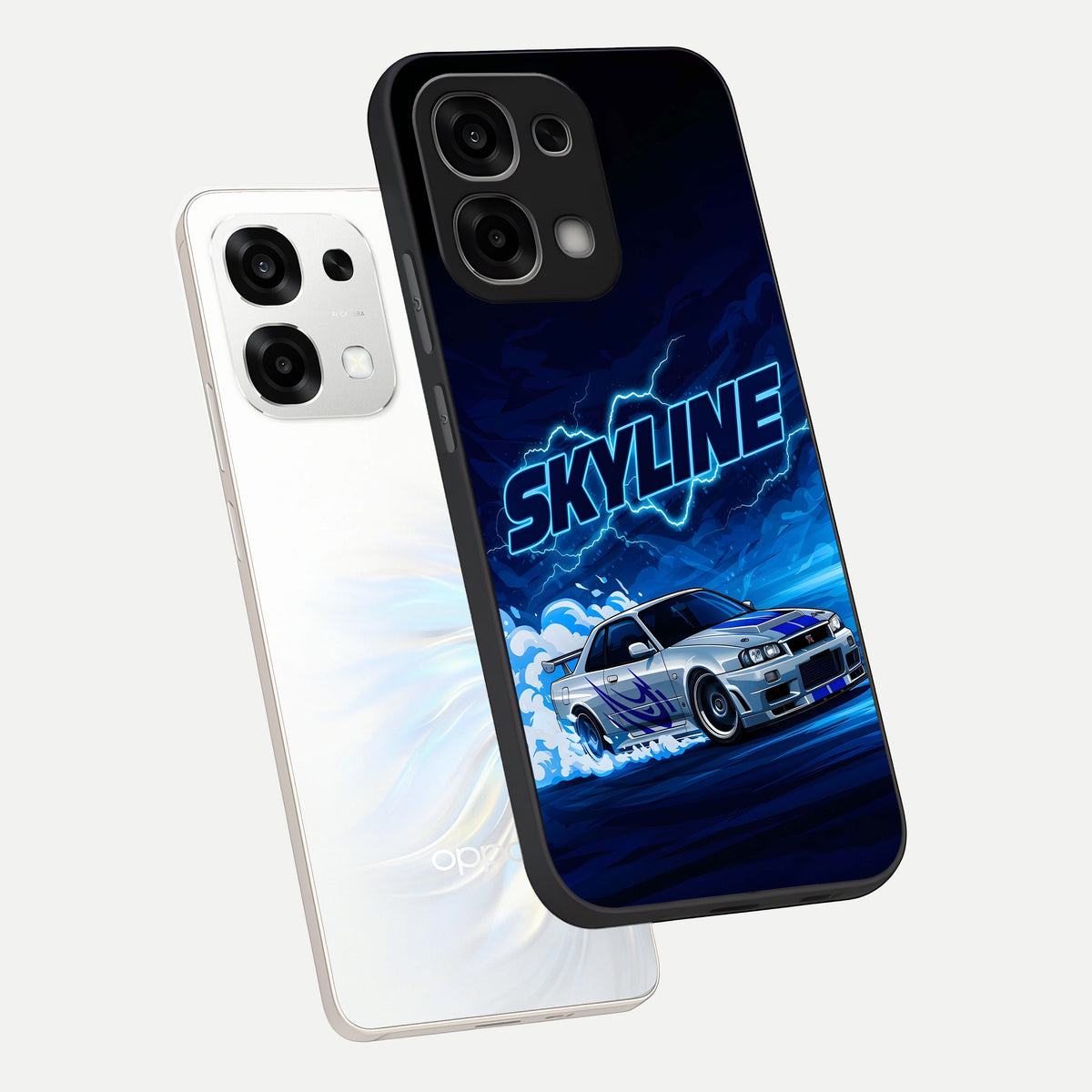  Neon Drift Beast phone case For Oppo F33 5G showing premium glass back cover with detailed artwork