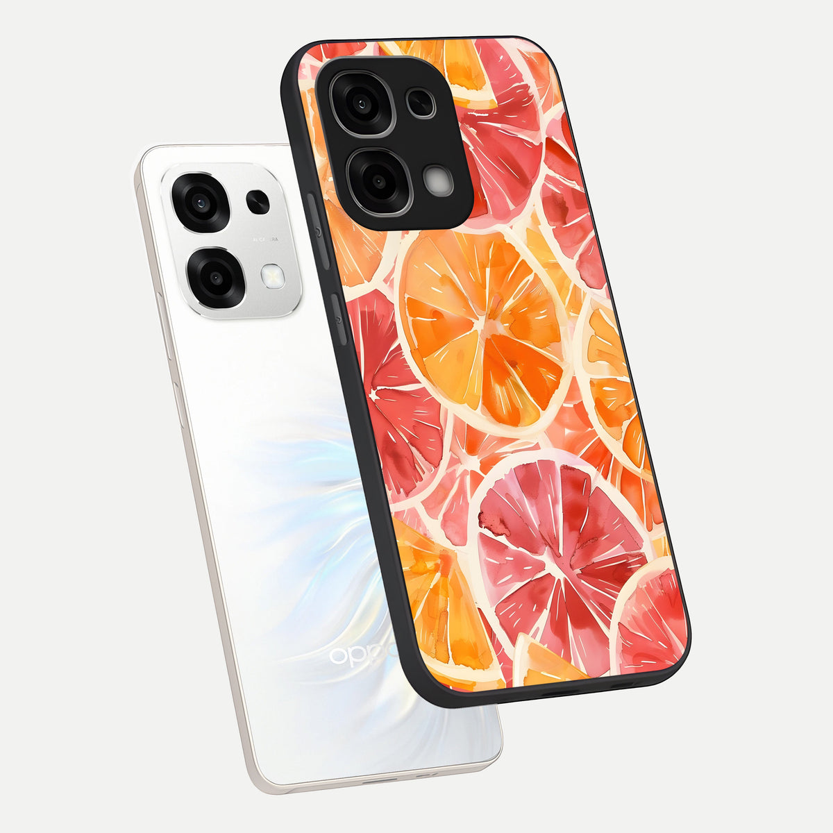  Orange Fruits Pattern phone case For Oppo F33 5G showing premium glass back cover with detailed artwork