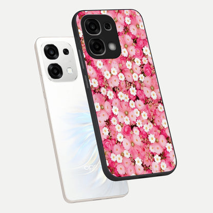  Pink Daisy Bliss phone case For Oppo F33 5G showing premium glass back cover with detailed artwork