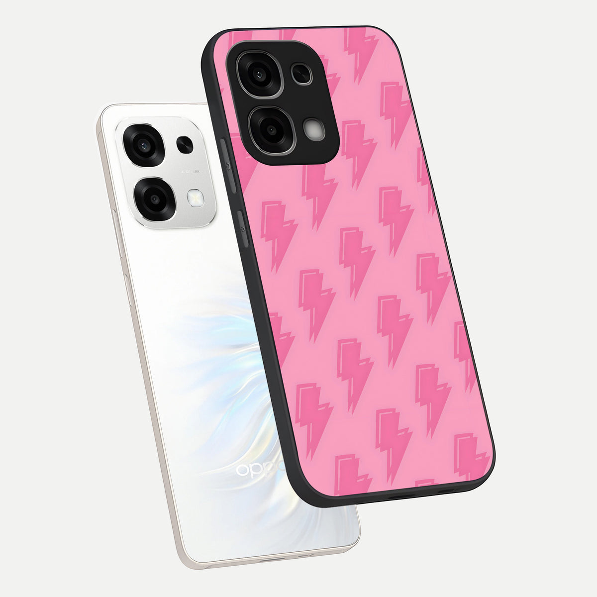  Pink Moo Magic phone case For Oppo F33 5G showing premium glass back cover with detailed artwork