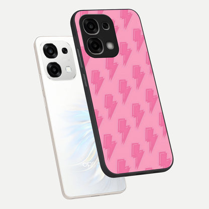  Pink Moo Magic phone case For Oppo F33 5G showing premium glass back cover with detailed artwork