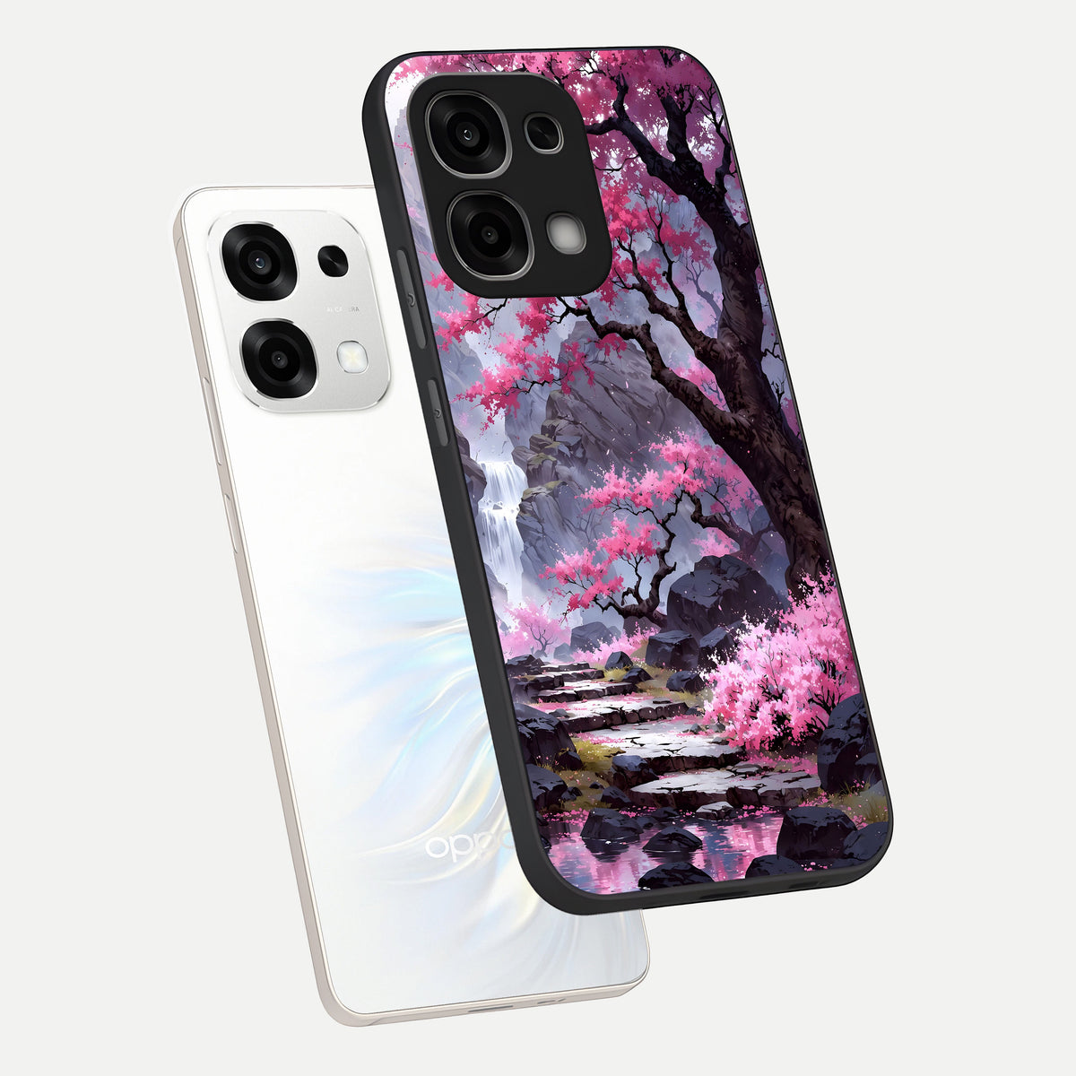  Pink Sunflower Glow phone case For Oppo F33 5G showing premium glass back cover with detailed artwork