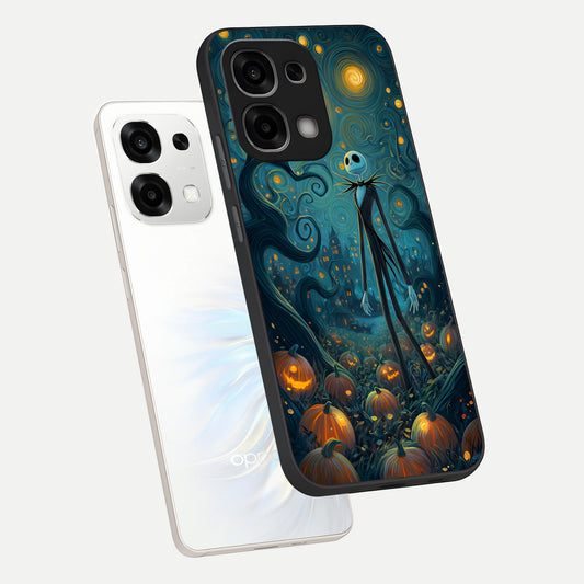  Pumpkin Moonlight Tale phone case For Oppo F33 5G showing premium glass back cover with detailed artwork