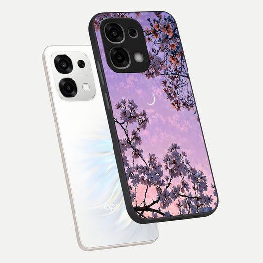  Purple Serenity Moon phone case For Oppo F33 5G showing premium glass back cover with detailed artwork
