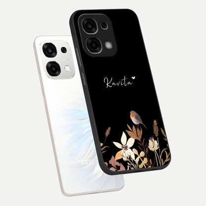  Quiet Garden Tune Custom Name phone case For Oppo F33 5G showing premium glass back cover with detailed artwork