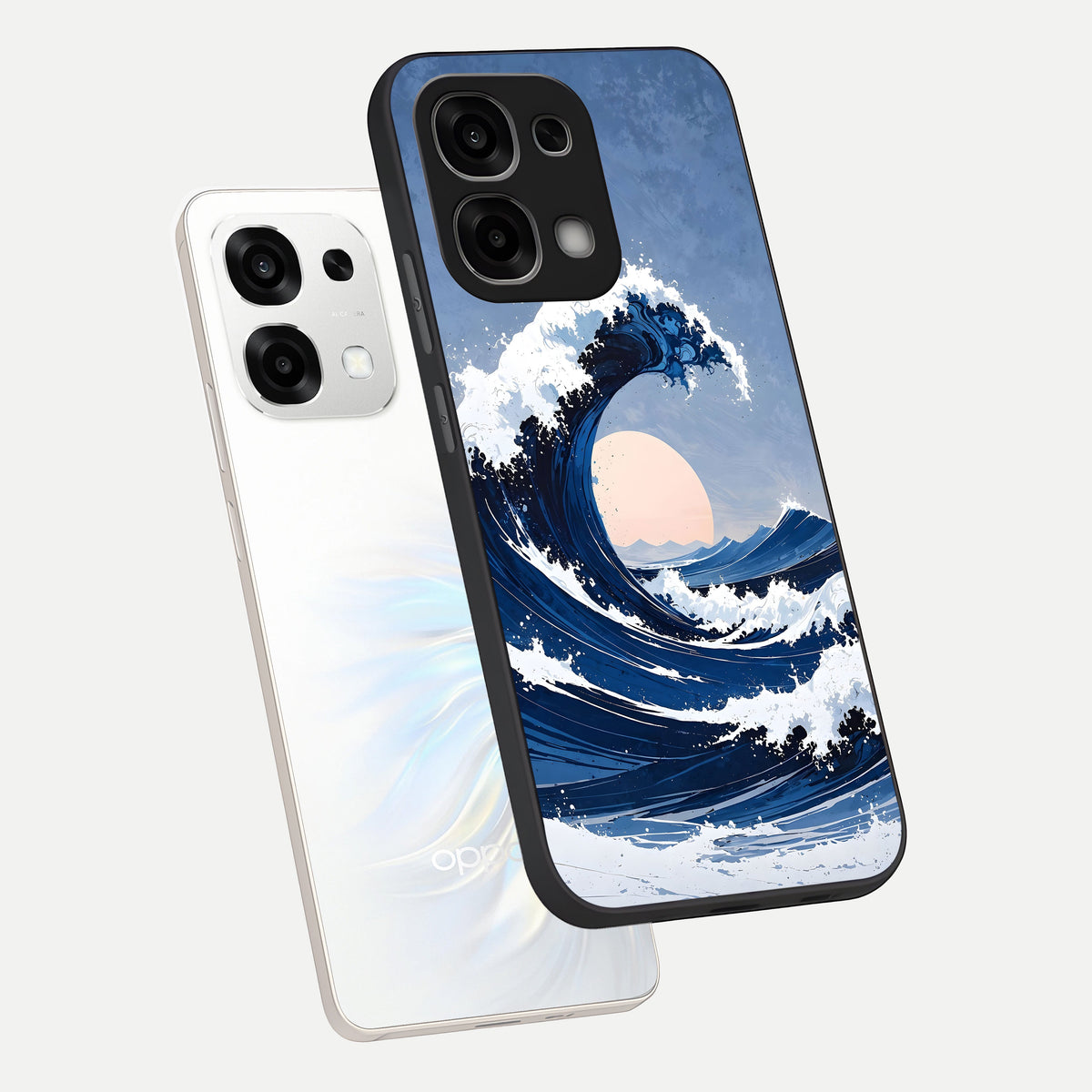  Rising Tide Power phone case For Oppo F33 5G showing premium glass back cover with detailed artwork