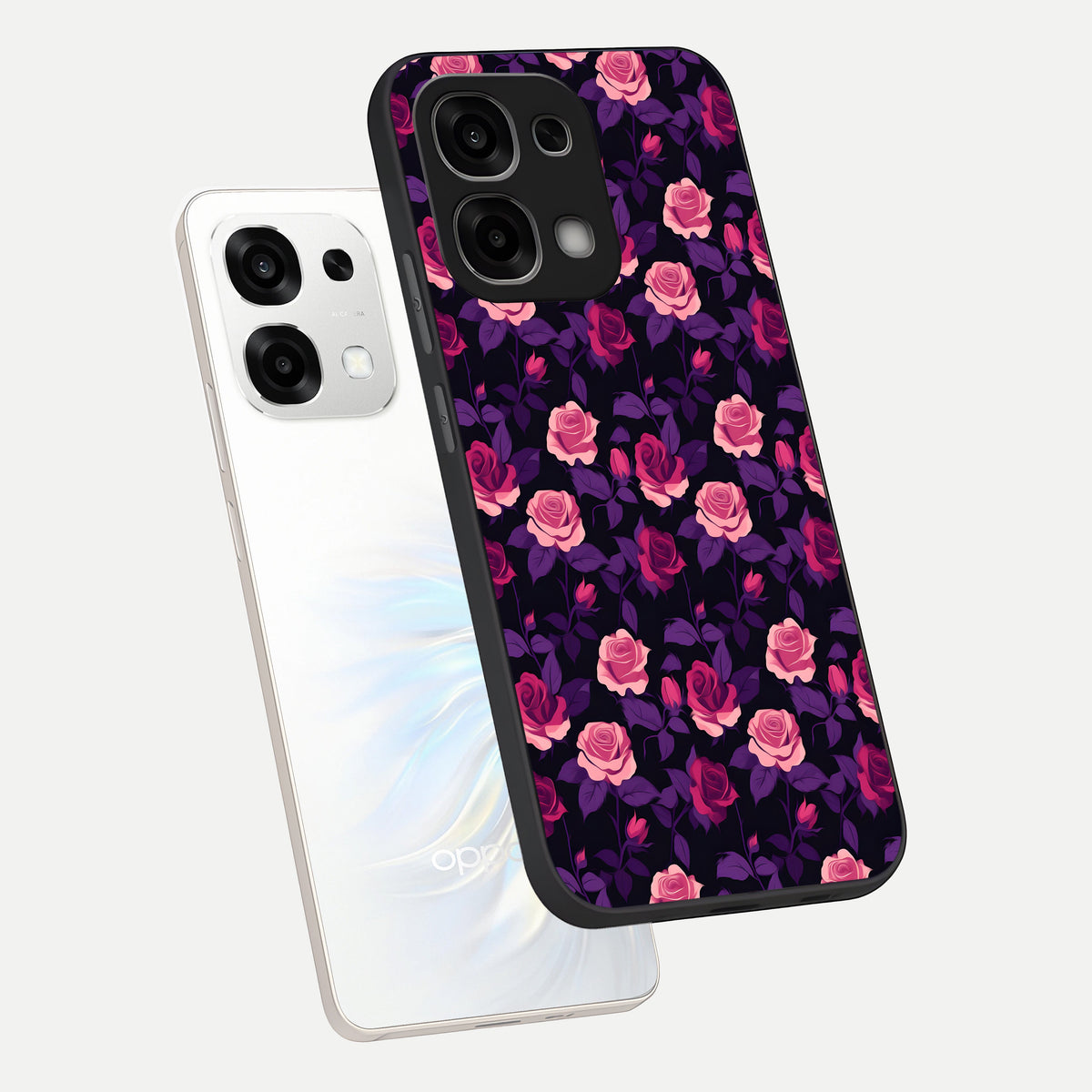  Rose Garden Twilight phone case For Oppo F33 5G showing premium glass back cover with detailed artwork
