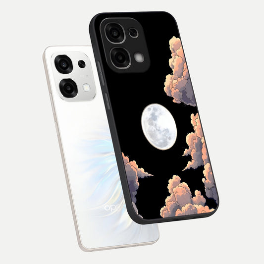  Shade Cloud Moon phone case For Oppo F33 5G showing premium glass back cover with detailed artwork