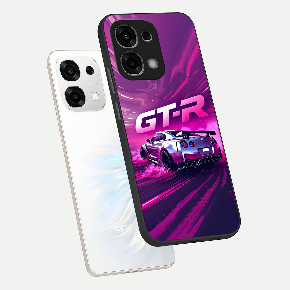  Speed Drift Legend phone case For Oppo F33 5G showing premium glass back cover with detailed artwork
