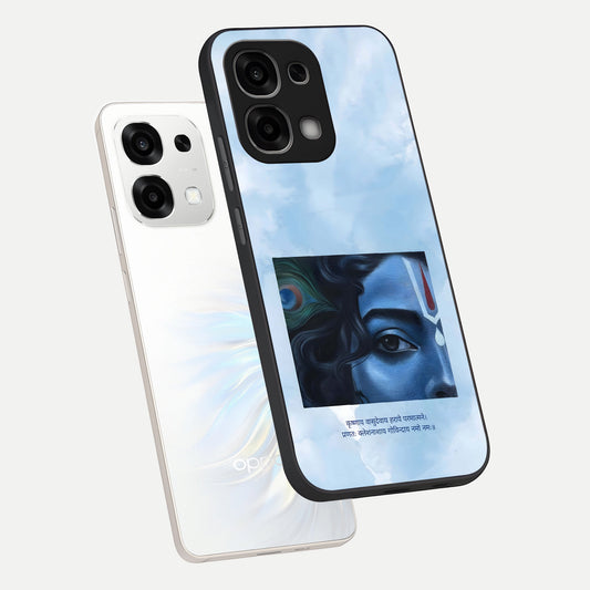  Spiritual Krishna phone case For Oppo F33 5G showing premium glass back cover with detailed artwork