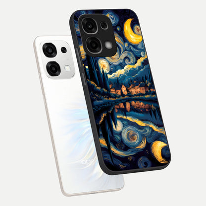  Starry Sky Serenity phone case For Oppo F33 5G showing premium glass back cover with detailed artwork