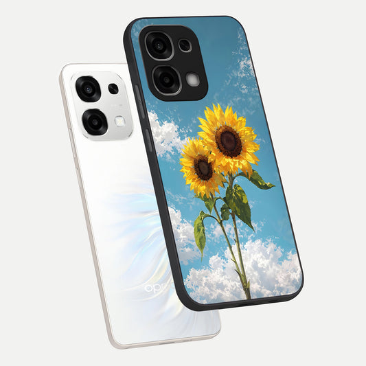  Sunlit Daisy Glow phone case For Oppo F33 5G showing premium glass back cover with detailed artwork