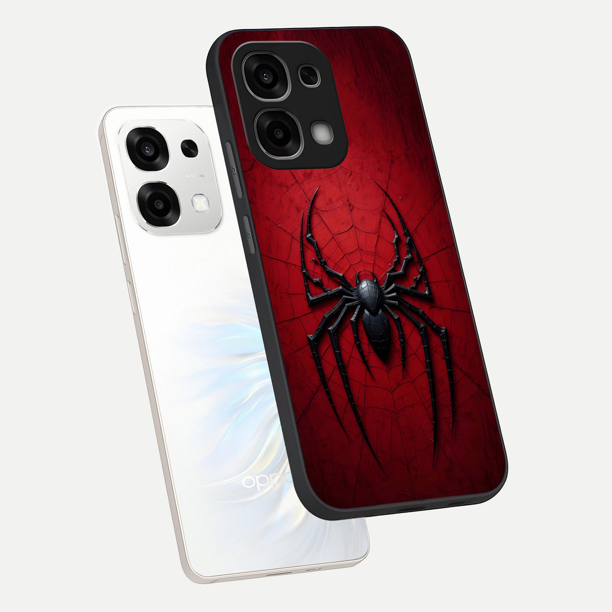  Superhero Web Emblem phone case For Oppo F33 5G showing premium glass back cover with detailed artwork