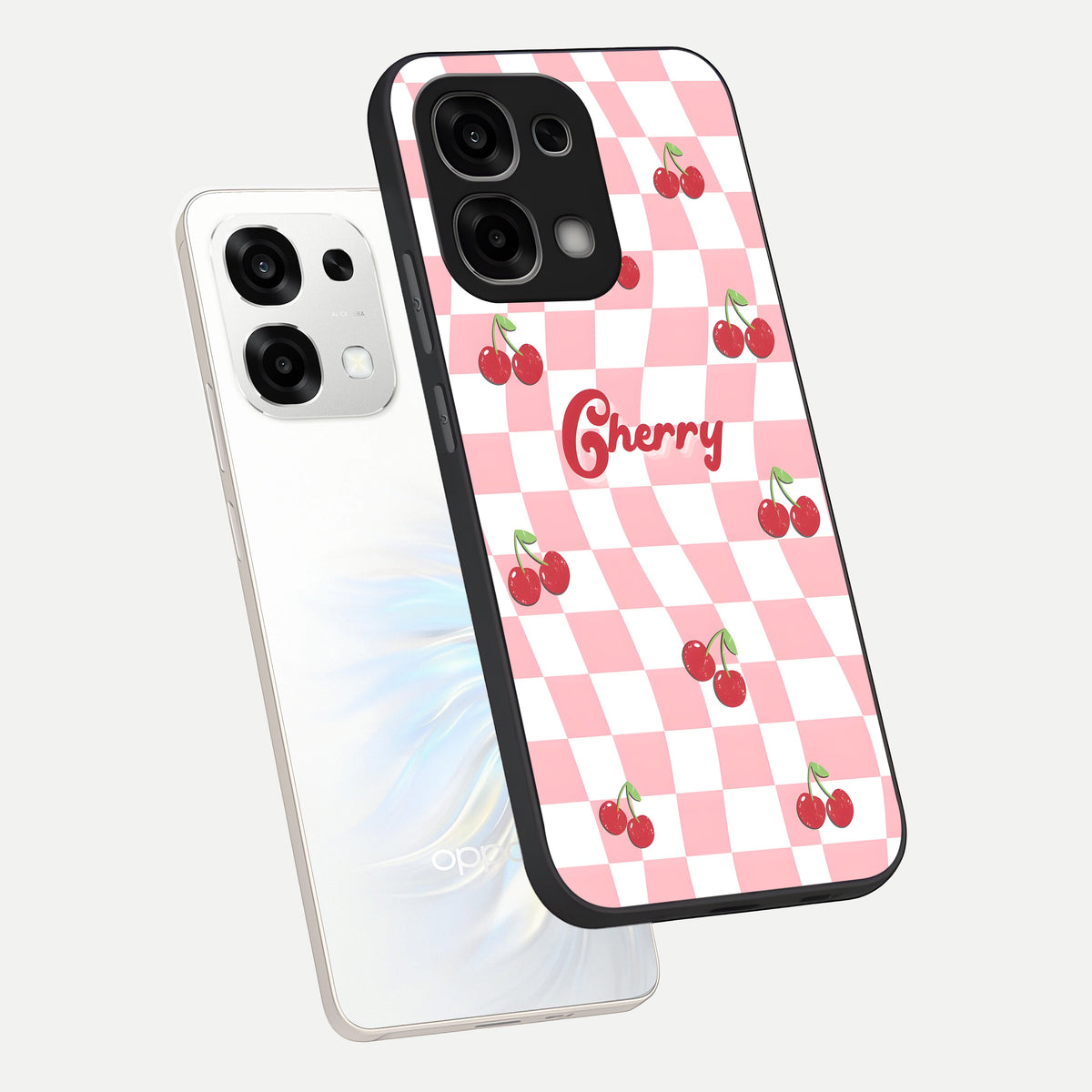  Sweet Cherry Vibes phone case For Oppo F33 5G showing premium glass back cover with detailed artwork