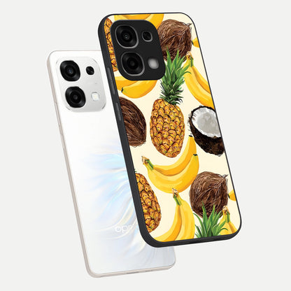  Tropical Fruit Mood phone case For Oppo F33 5G showing premium glass back cover with detailed artwork