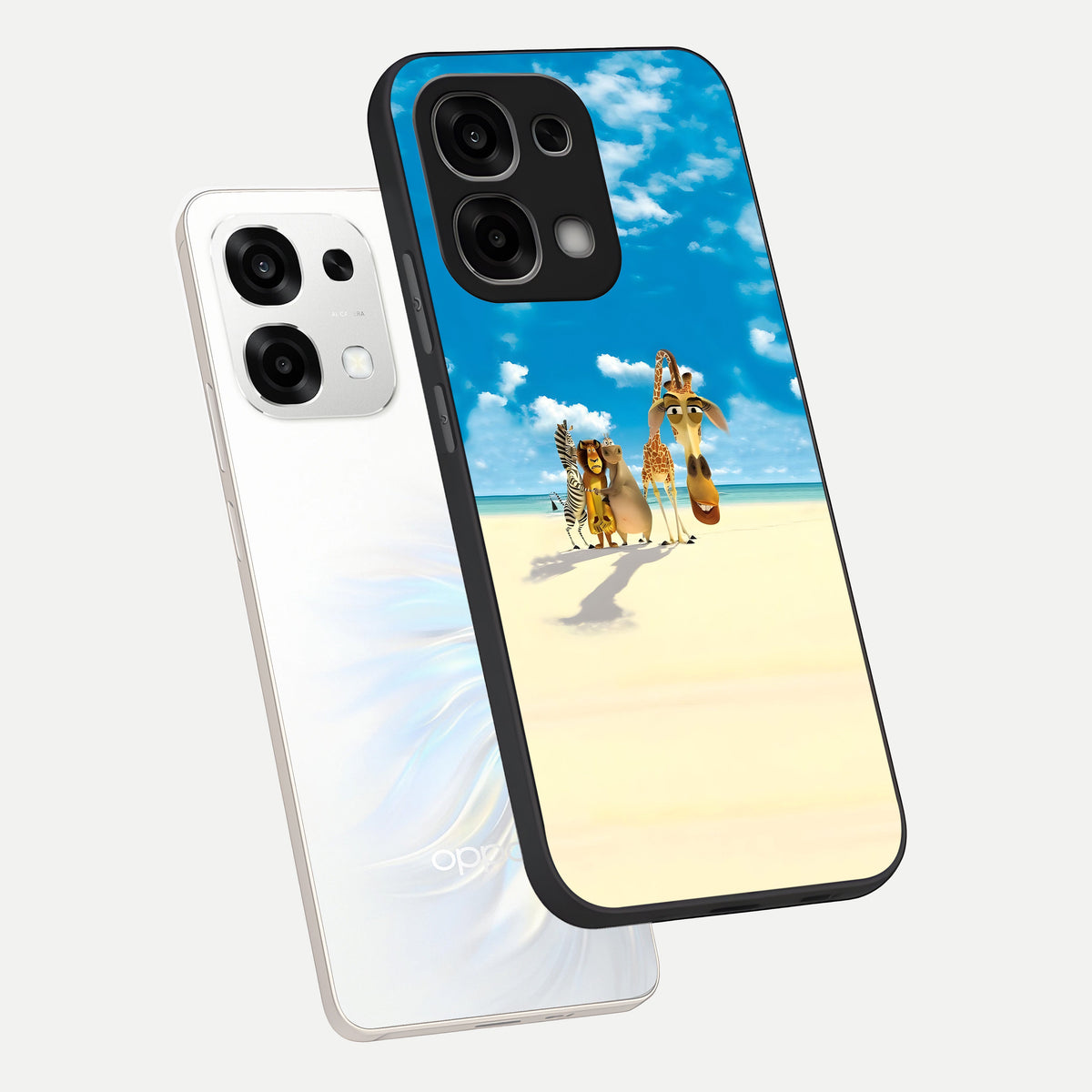  Tropical Fun Squad phone case For Oppo F33 5G showing premium glass back cover with detailed artwork