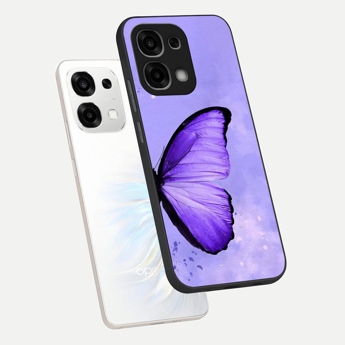  Violet Dream Wing phone case For Oppo F33 5G showing premium glass back cover with detailed artwork
