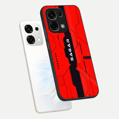  Voltage Rise CYBERPUNK Custom Name phone case For Oppo F33 5G showing premium custom name glass back cover
