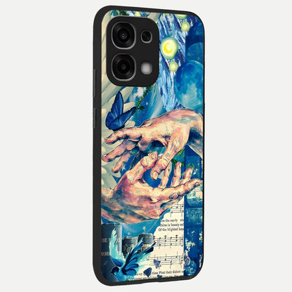  Aesthetic Divider back cover For Oppo F33 5G slim fit glass case with vibrant aesthetic design