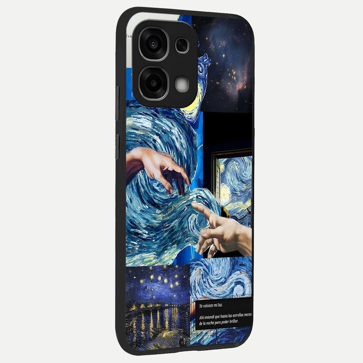  Aesthetic Vando Hands back cover For Oppo F33 5G slim fit glass case with vibrant aesthetic design