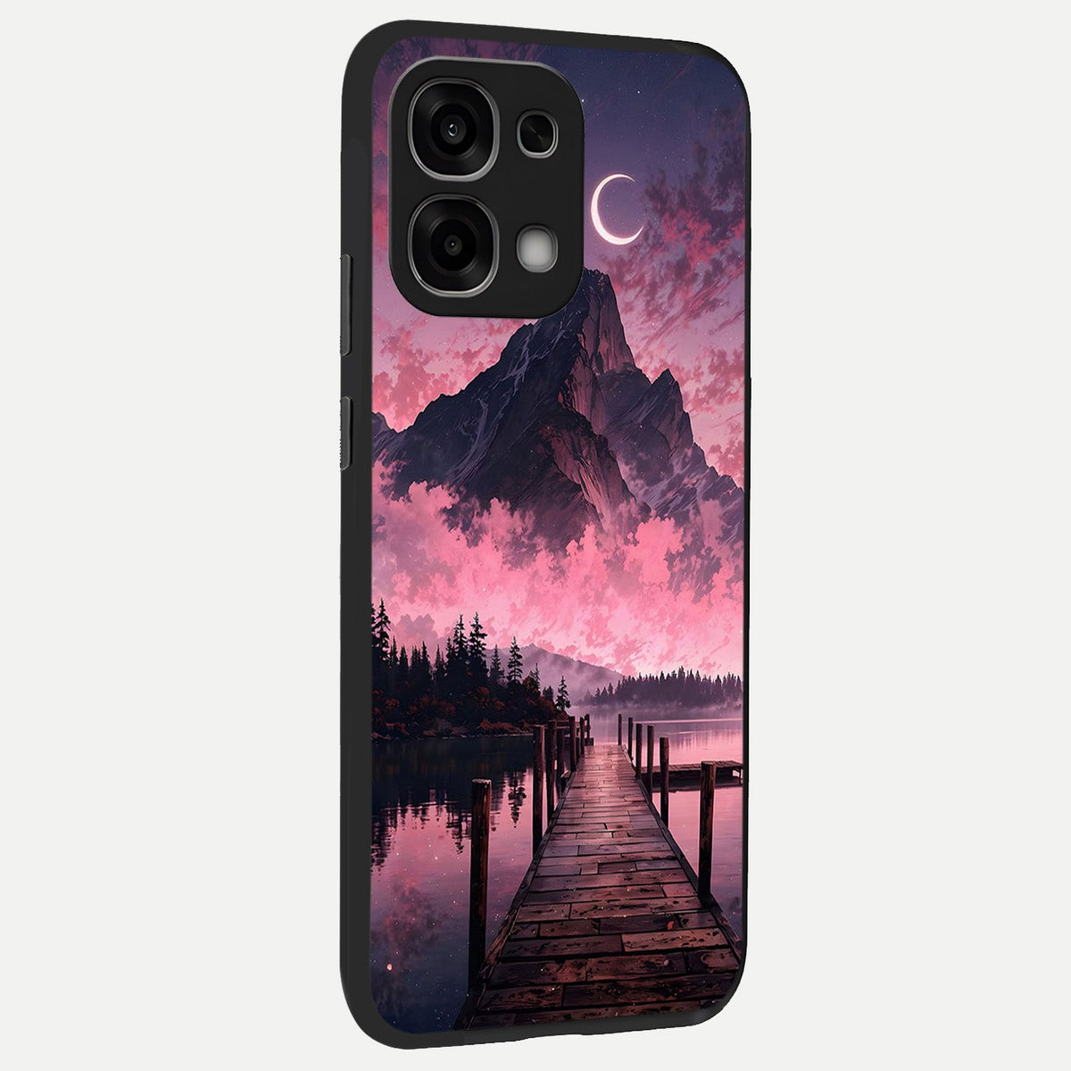  Beautiful Mountain View back cover For Oppo F33 5G slim fit glass case with vibrant aesthetic design
