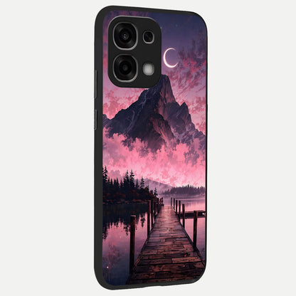  Beautiful Mountain View back cover For Oppo F33 5G slim fit glass case with vibrant aesthetic design