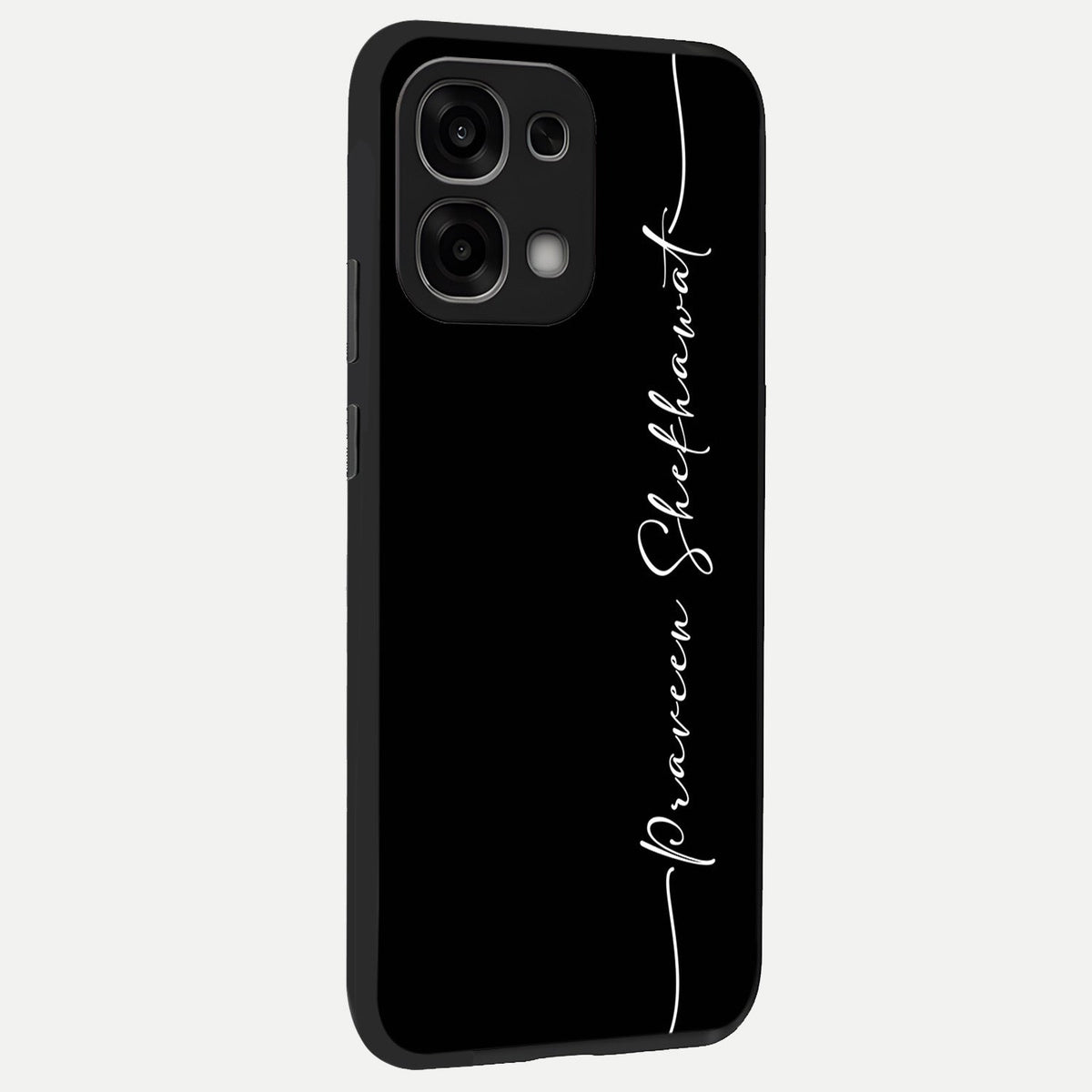  Black Tune Custom Name back cover For Oppo F33 5G slim fit glass case with vibrant aesthetic design
