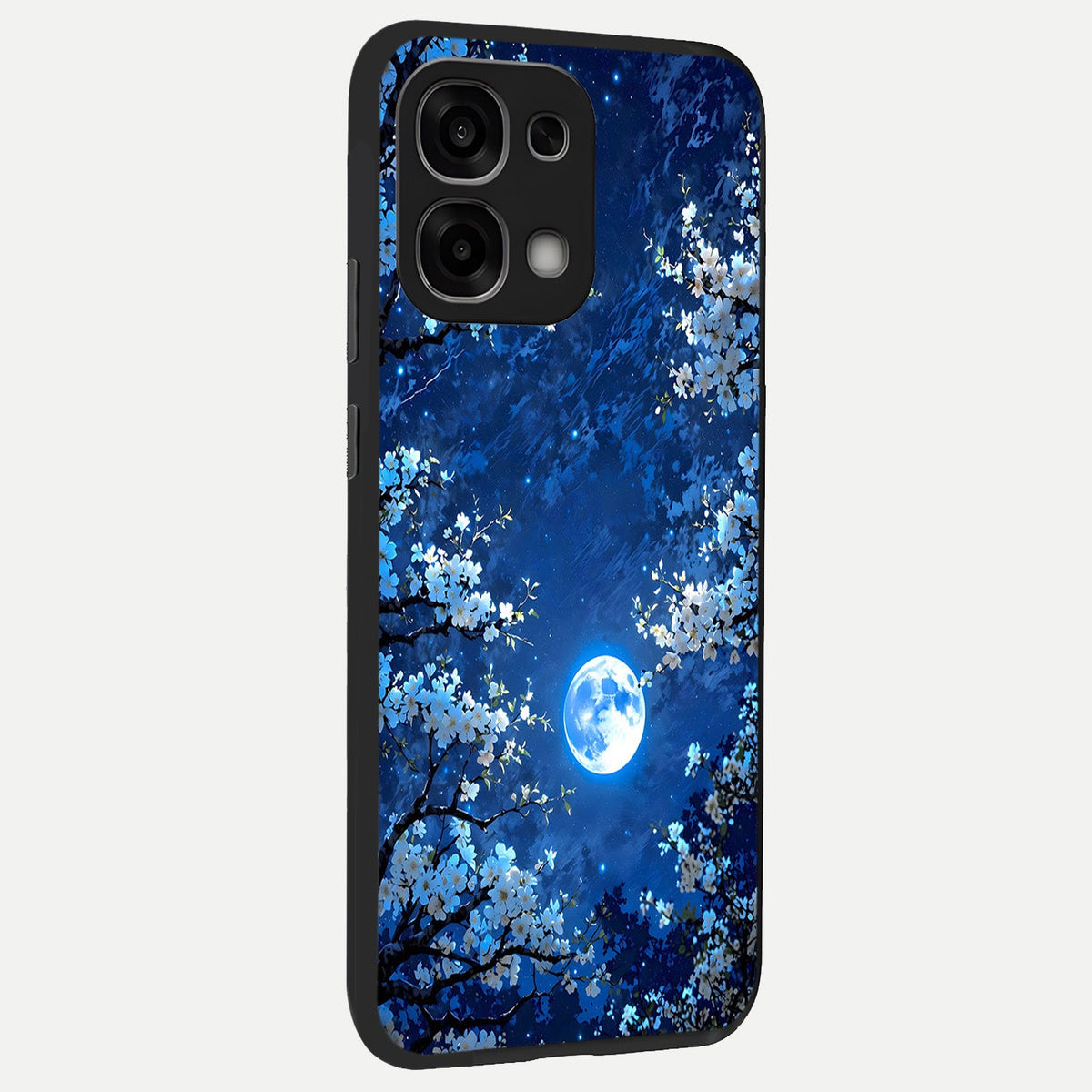  Blossom Moonlight Sky back cover For Oppo F33 5G slim fit glass case with vibrant aesthetic design