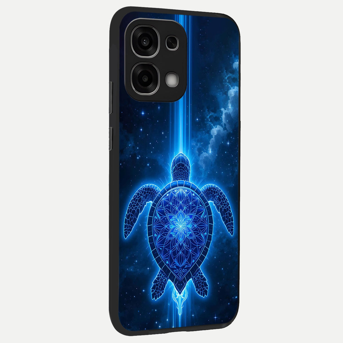  Blue Galaxy Turtle back cover For Oppo F33 5G slim fit glass case with vibrant aesthetic design