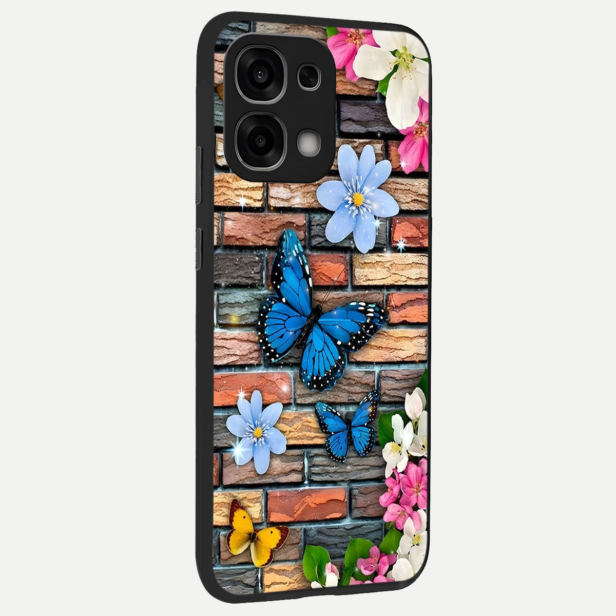  Brick Bloom Flight back cover For Oppo F33 5G slim fit glass case with vibrant aesthetic design