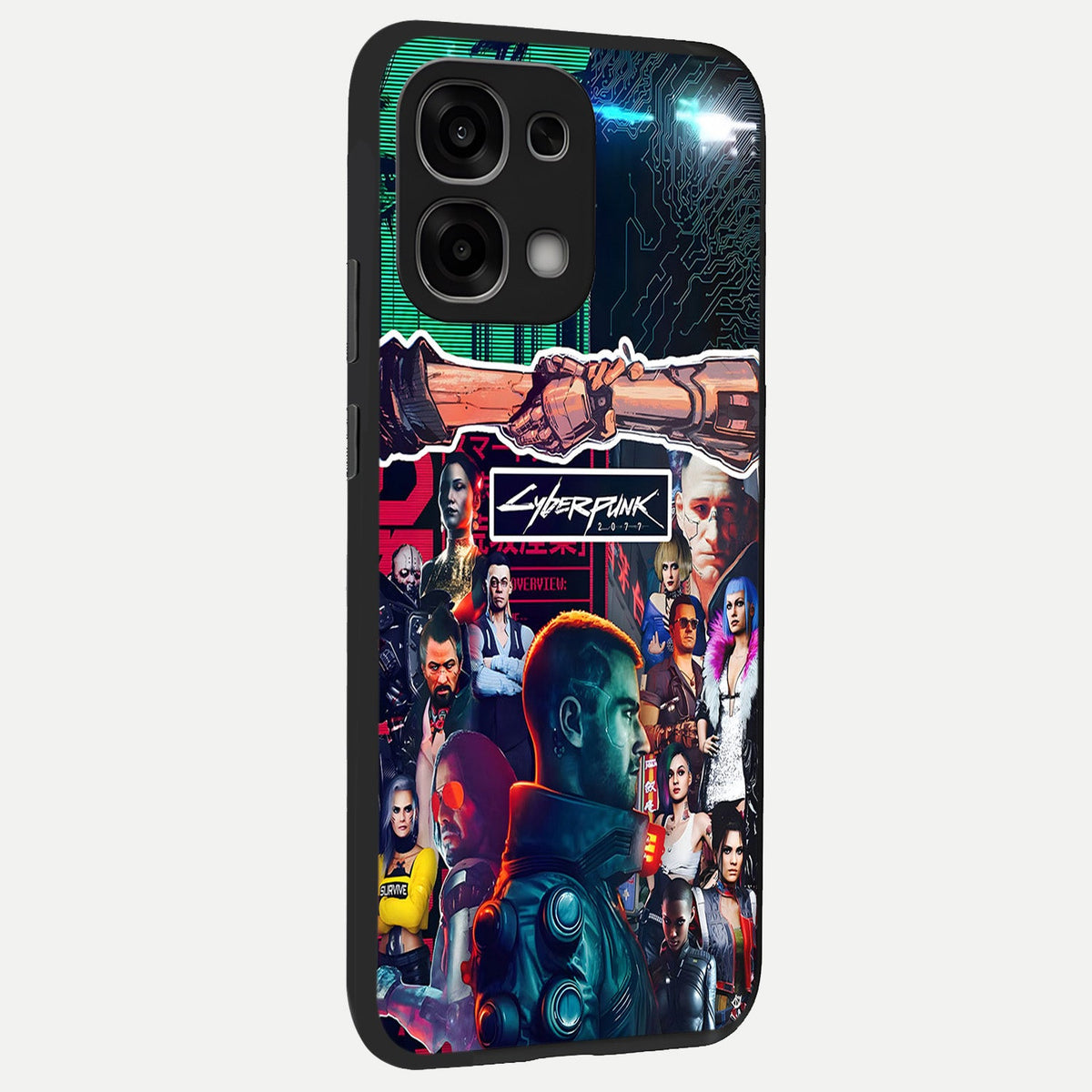  CYBERPUNK Legacy back cover For Oppo F33 5G slim fit glass case with vibrant aesthetic design