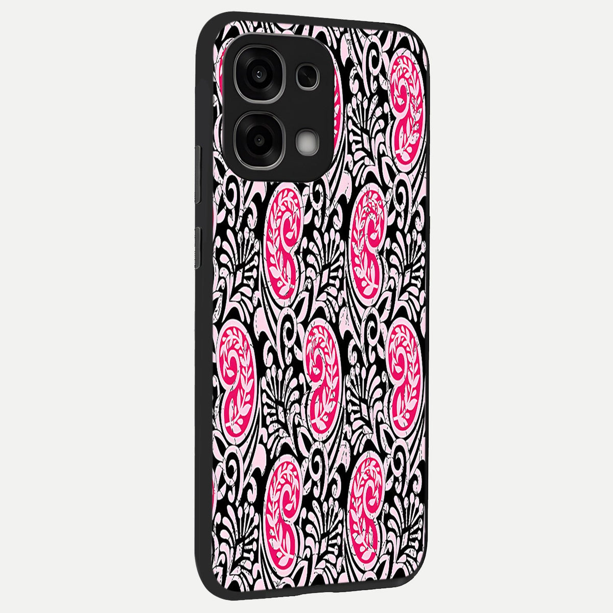  Crimson Paisley Charm back cover For Oppo F33 5G slim fit glass case with vibrant aesthetic design