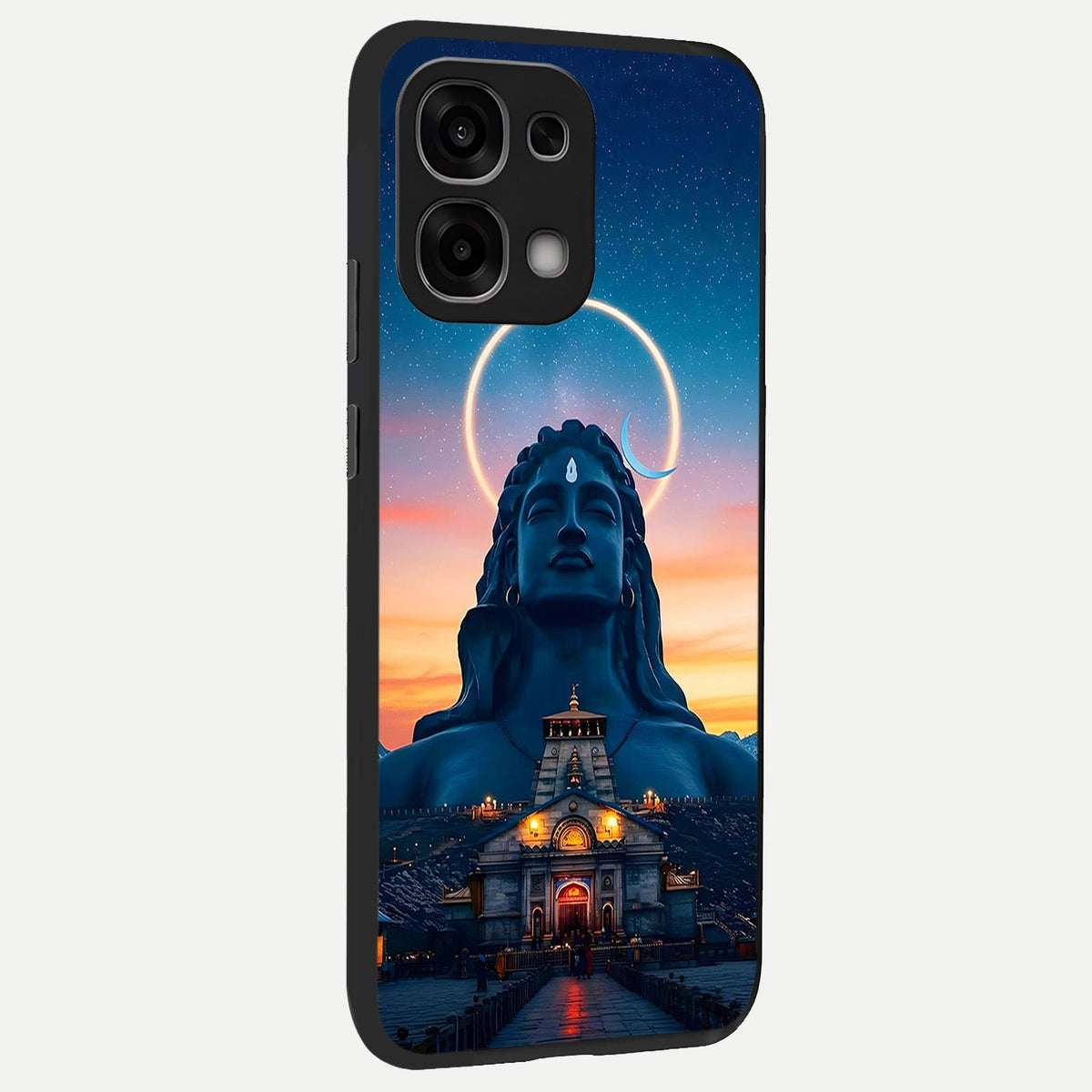  Eternal Shiva Aura back cover For Oppo F33 5G slim fit glass case with vibrant aesthetic design