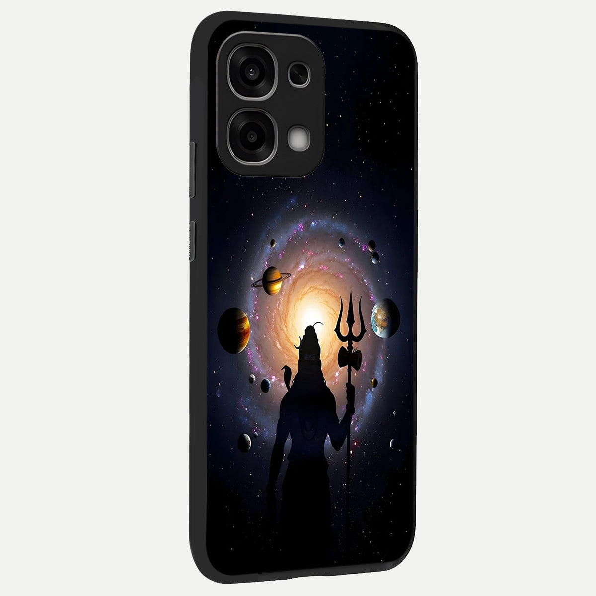 Galactic Shiva Vision back cover For Oppo F33 5G slim fit glass case with vibrant aesthetic design