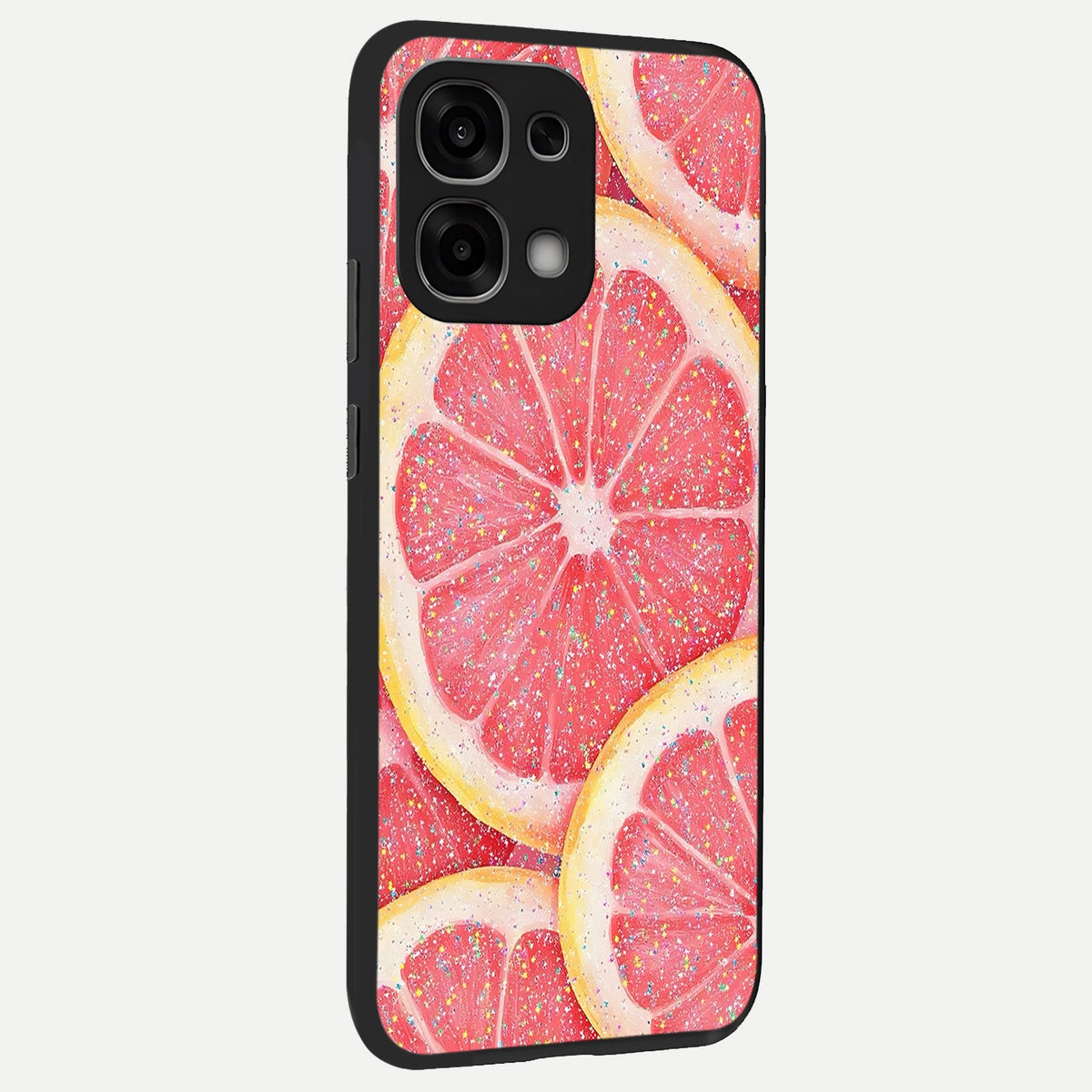  Glitter Grapefruit back cover For Oppo F33 5G slim fit glass case with vibrant aesthetic design