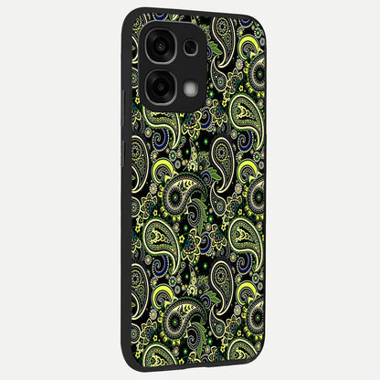  Green Lemon back cover For Oppo F33 5G slim fit glass case with vibrant aesthetic design