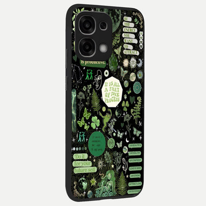 Green Mandala Pattern back cover For Oppo F33 5G slim fit glass case with vibrant aesthetic design