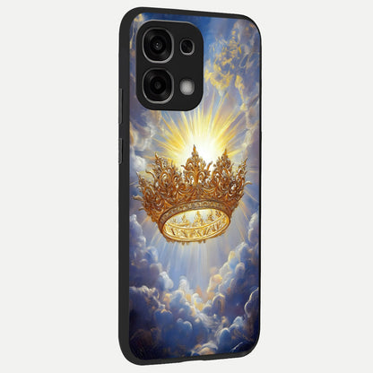  Heavenly Crown Light back cover For Oppo F33 5G slim fit glass case with vibrant aesthetic design
