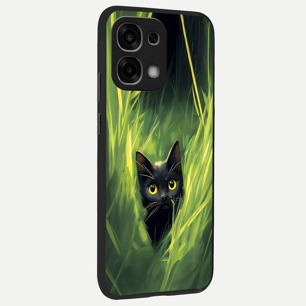  Hidden Cat Whisper back cover For Oppo F33 5G slim fit glass case with vibrant aesthetic design