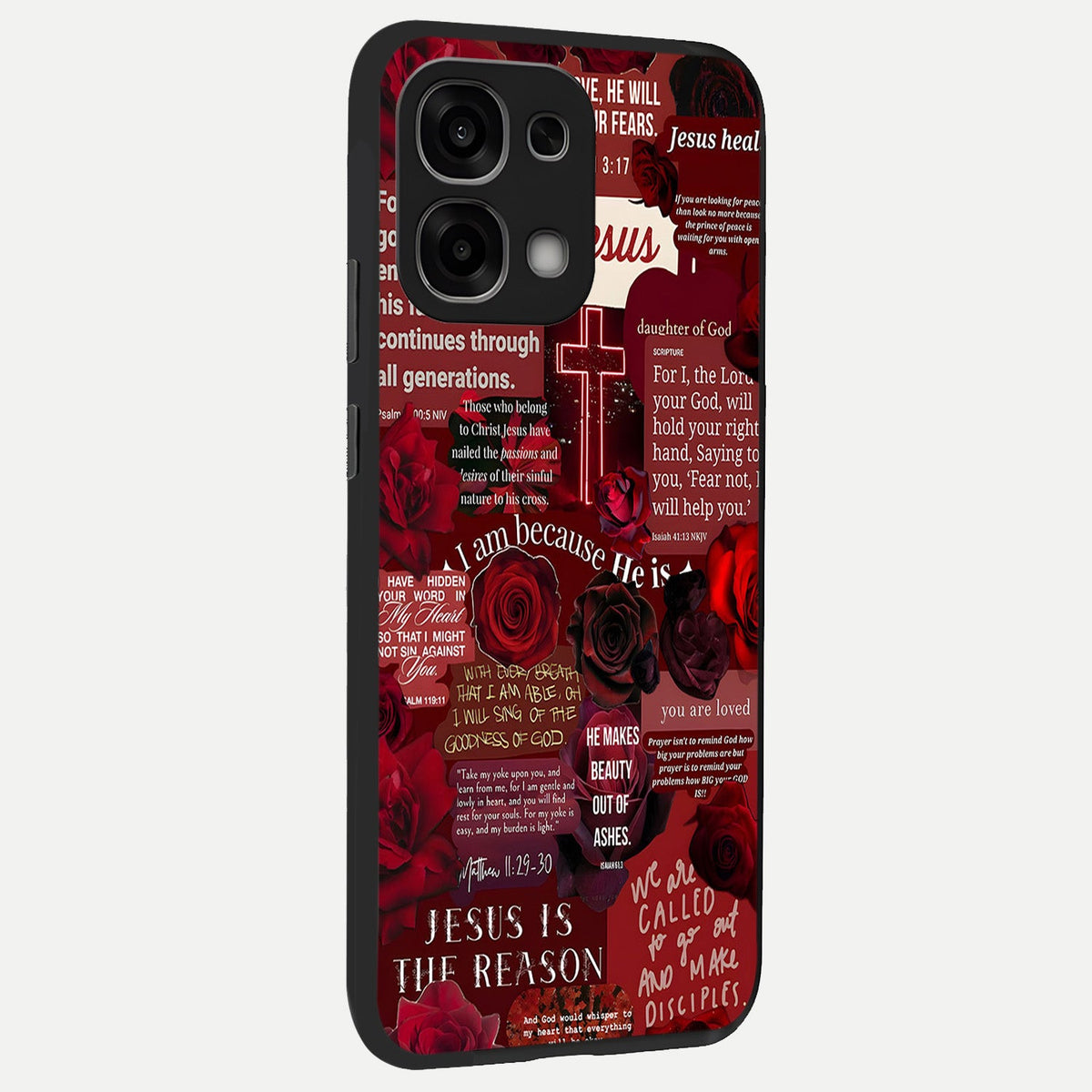  Jesus Love Heals back cover For Oppo F33 5G slim fit glass case with vibrant aesthetic design